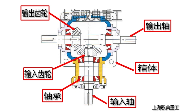 T系列螺旋伞齿轮转向箱内部结构图