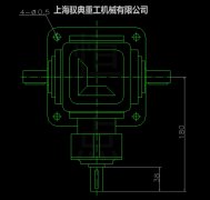 T型换向器T4-1-LR齿轮转向箱外型尺寸的CAD图纸