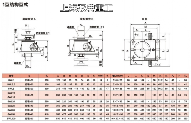 SWL蜗轮丝杆升降机图纸