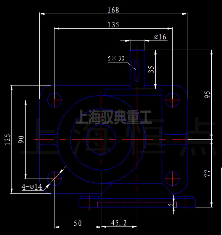 丝杆升降机SWLD2.5安装尺寸CAD图纸