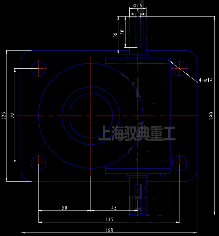 SWL2.5丝杆升降机外形安装尺寸图纸