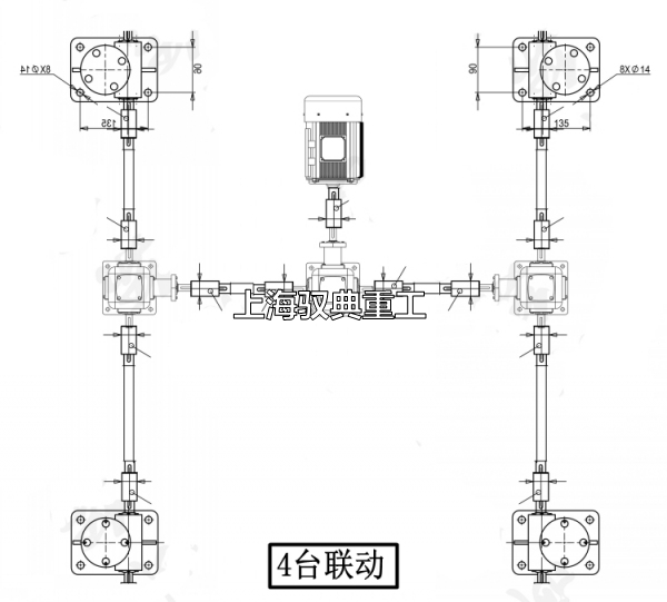 丝杆升降机平台四台联动